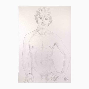 Anthony Roaland, Porträt eines Jungen, Bleistiftzeichnung, 1981