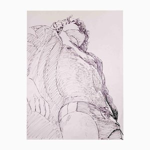 Anthony Roaland, Portrait of a Young Man, Pen Drawing, 1980