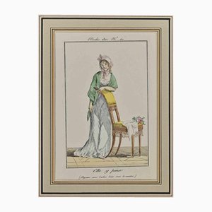 Philibert-Louis Debucourt, Elle y Pense, grabado, 1797