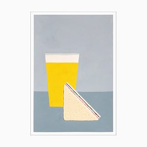 Gio Bellagio, Sandwich mit Bier-Stillleben, 2023, Acryl auf Papier