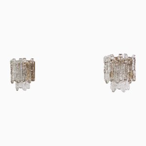 Ice Glass Wall Sconces from Kalmar, 1970s, Set of 2