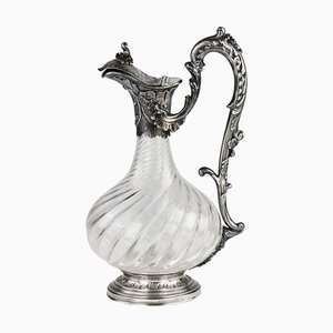 French Crystal Jug in Silver from Chevron Freres