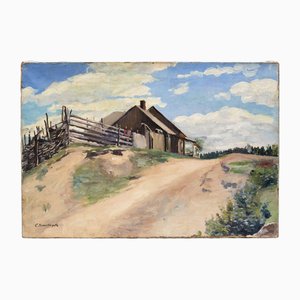 Sergei Arsenievich Vinogradov, Área rural, óleo sobre lienzo, enmarcado