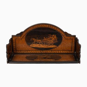 Sorrentino Letter Holder in Polychrome Wood, 19th Century