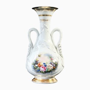 Hand Painted Ceramic Vase with Bas -Reliefs