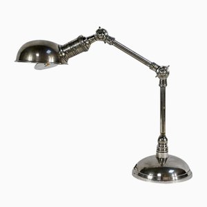 Lámpara de mesa articulada de metal cromado, 1920