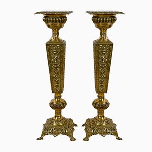 Napoleon III Louis XVI Style Brass Sheaths, Mid-20th Century, Set of 2