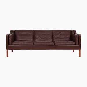 Model 2213 Sofa in Chocolate Brown Leather by Børge Mogensen for Fredericia, 1970s