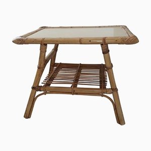 Rattan and Bamboo Childrens Table, 1950s-1960s