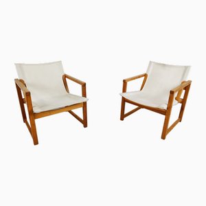 Vintage Safari Chairs attributed to Tord Bjorlund for Ikea, 1980s, Set of 2