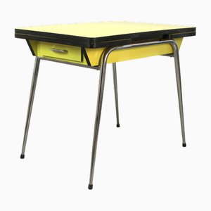 Tavolo allungabile in formica gialla, anni '60