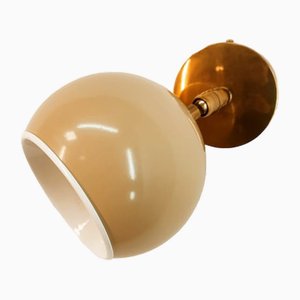 Adjustable Wall Light with Cream-Colored Metal Dome