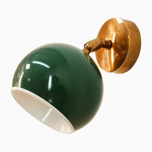 Lámpara de pared ajustable con domo de metal de color verde
