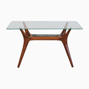 Coffee Table in Wood and Glass by Gio Ponti for Figli di Amedeo Cassina, Italy, 1950s