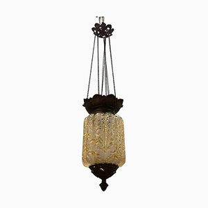 Lámpara colgante vintage con velas de cristal de Murano, años 20