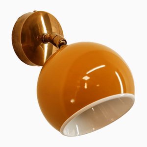 Adjustable Wall Light with Yellow Metal Dome