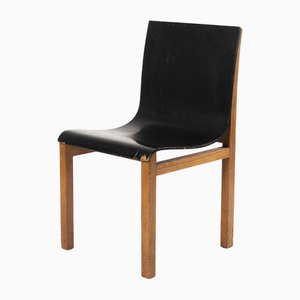 Modernistischer Stuhl aus Schwarz Lackiertem Sperrholz & Esche von Alvar Aalto, Tschechoslowakei, 1930er