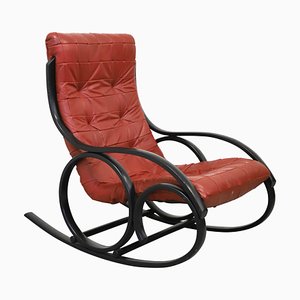 Vintage Leather Swing Chair from Strässle, 1970s