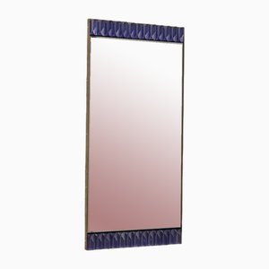 Periwinkle Murano Glass and Brass Wall Mirror, 1990s