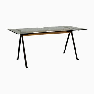 Dining Table in Metal and Glass by Enzo Mari for Driade, 1970s