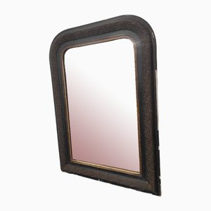 Art Nouveau French Mirror in Black and Golden Wood