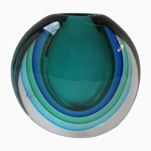 Blaue Vase aus Muranoglas
