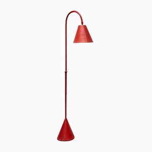 Mid-Century Stehlampe aus Leder von Jacques Adnet für Valenti, Spanien, 1960er