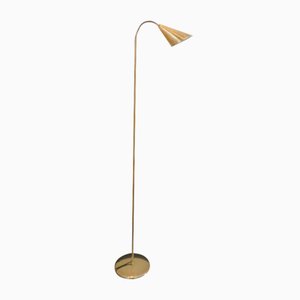 Lampadaire Scandinave en Laiton dans le Style de Paavo Tynell, 1950s