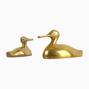 Mid-Century Brass Ducks, 1960s, Unkns, Set of 2