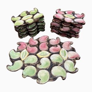 Vallauris Ceramic Oyster Service, 1950s, Set of 11