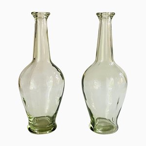 Dekorative Vintage Glasflaschen aus Glas, 1960er, 2er Set