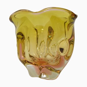 Art Glass Bowl attributed to Josef Hospodka for Glasswork Chribska, 1960s