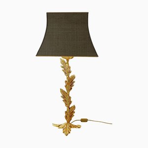 Lámpara de mesa francesa de metal dorado y bronce de Fondica