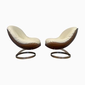 Sphere Lounge Chairs attributed to Boris Tabacoff, 1970s, Set of 2