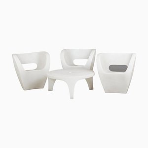 Italian Outdoor Chairs and Table by Ron Arad for Moroso, 2000, Set of 4