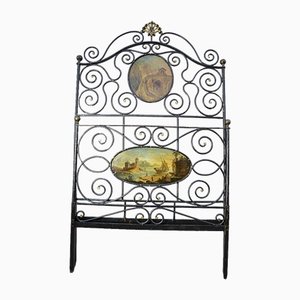 Letto in ferro battuto dipinto a mano, Italia