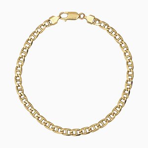 Modern 18 Karat Yellow Gold Flat Curb Bracelet
