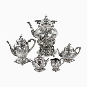 Silver Tea and Coffee Service, Poland, 1900s, Set of 5