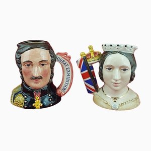 Character Jug Prince Albert & Queen Victoria from Royal Doulton, 1990s, Set of 2
