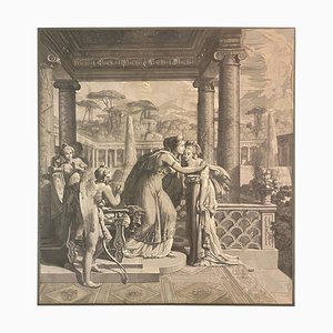 After Merry-Joseph Blondel & Louis Lafitte, The Reconciliation of Venus & Psyche, Grisaille Painting on Paper, 19th Century