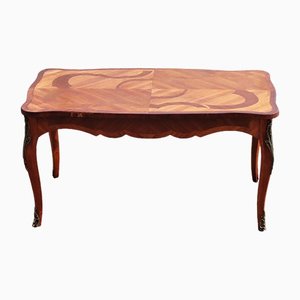Vintage French Wooden Coffee Table in Marquetry, 1950s
