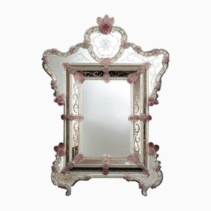 Espejo Luis XV de cristal de Murano
