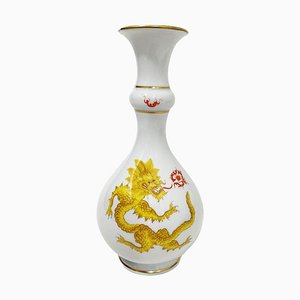Petit Vase Bouton avec Motif Ming Dragon en Porcelaine de Meissen, 1930s