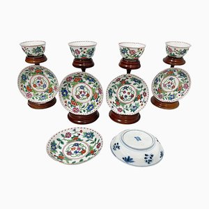 Platos chinos de porcelana Kangxi, década de 1700. Juego de 12