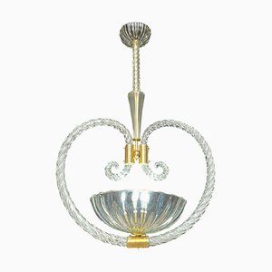 Lustre de Charme Milieu du 20ème Siècle par Ercole Barovier, Murano, 1940s