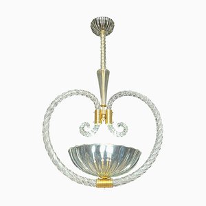 Mid-20th Century Charming Chandelier by Ercole Barovier, Murano, 1940s