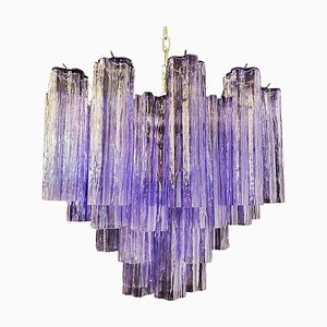 Murano Glass Tube Chandelier with 36 Amethyst Glass Tube, 1990s