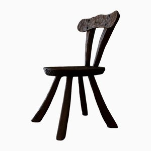 French Brutalist Chair in Oak