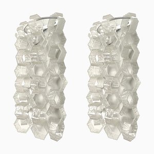 Italienische Mid-Century Wandleuchten aus Muranoglas von Carlo Nason für Mazzega, 1970er, 2er Set