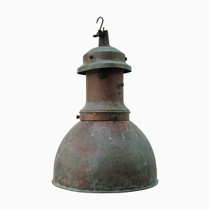 Vintage Industrial Green Copper Factory Pendant Lamp